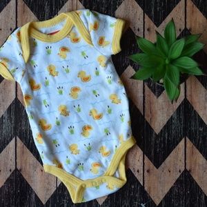 Swiggles 3 month White Ducky Print Onsie